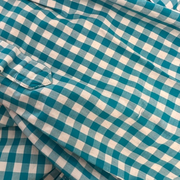 J. Crew Teal Gingham Button Down Shirt - Picture 5 of 6